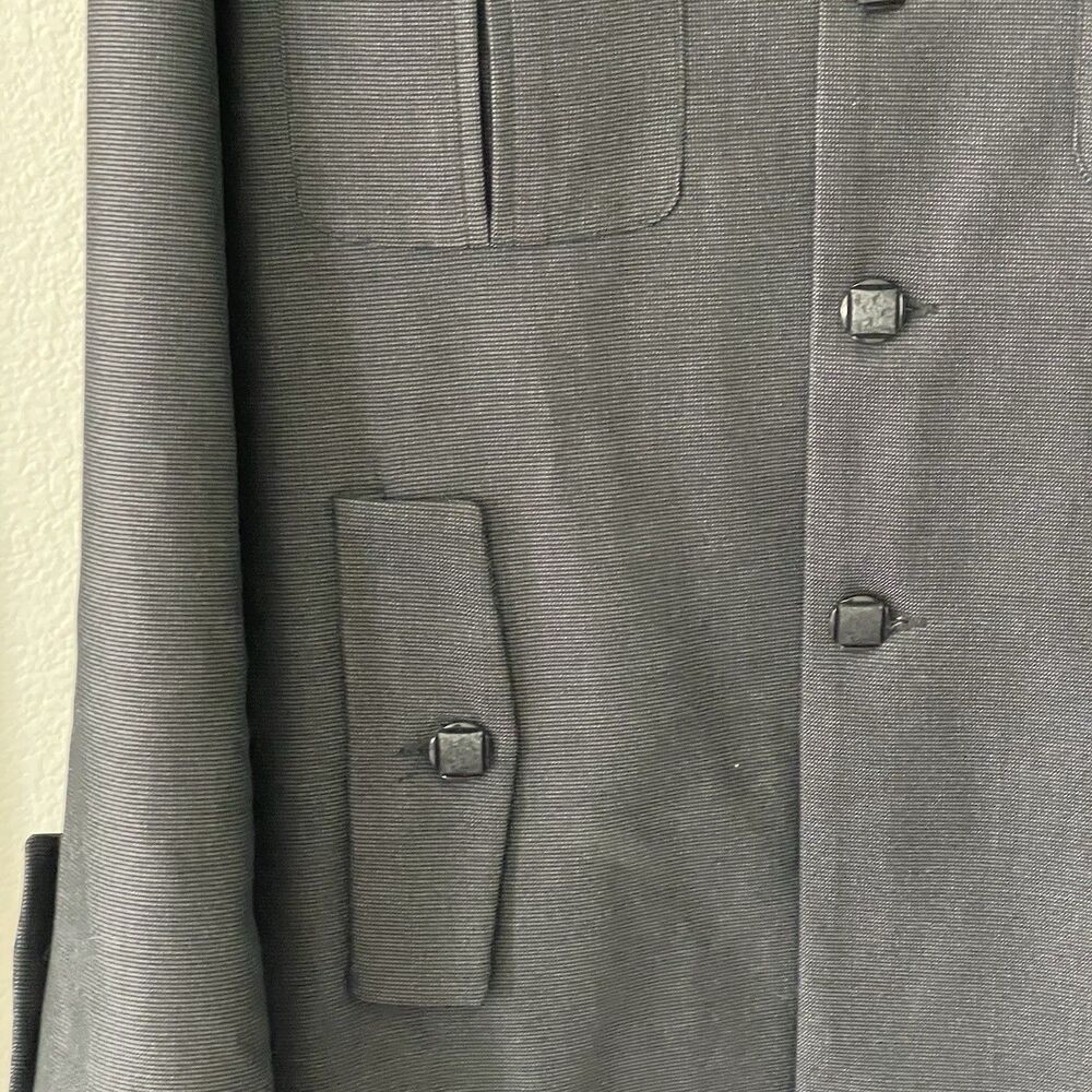 Vintage Carmel Zhao Mens Medium Dark Charcoal Grey Jacket Coat Gorpcore Military - Picture 9 of 13